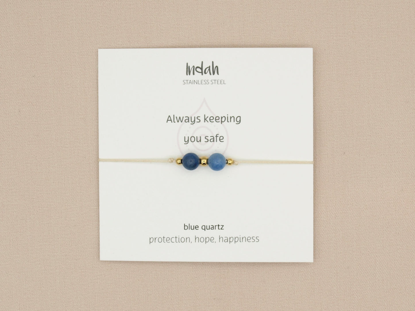 Bracelet rock, blue quartz, silver and gold