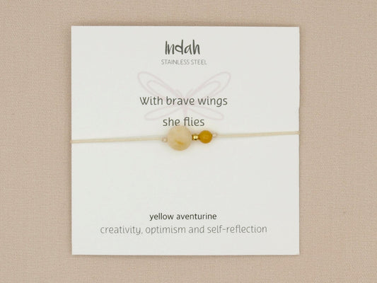 Bracelet rock, yellow aventurine, silver and gold