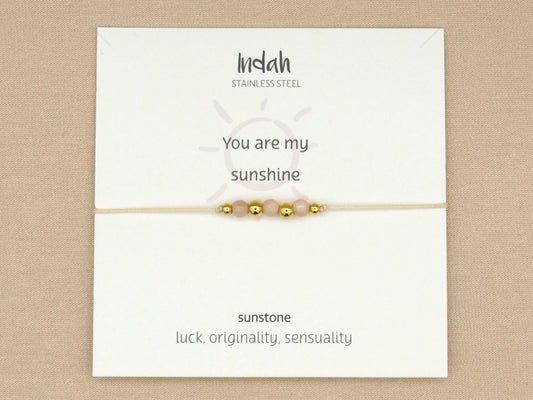 Bracelet rock, sun stone, silver and gold