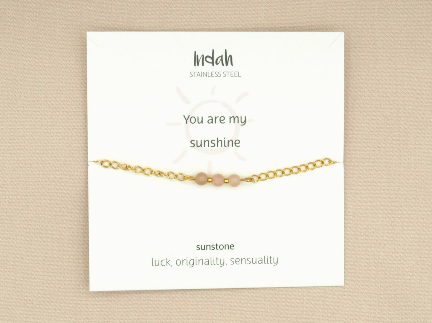 Bracelet rock chain, sun stone, silver and gold