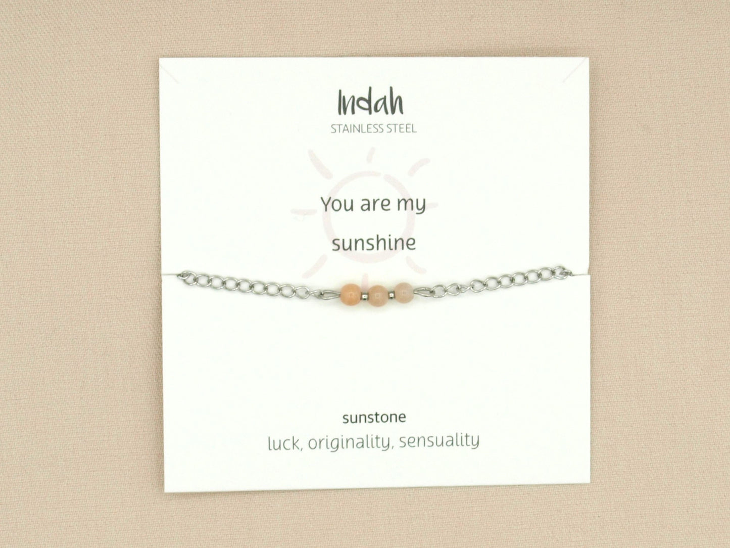 Bracelet rock chain, sun stone, silver and gold