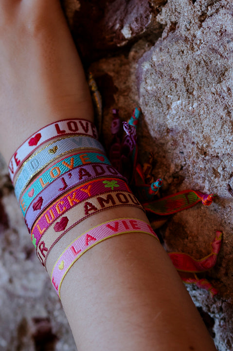 Amour ribbon bracelet