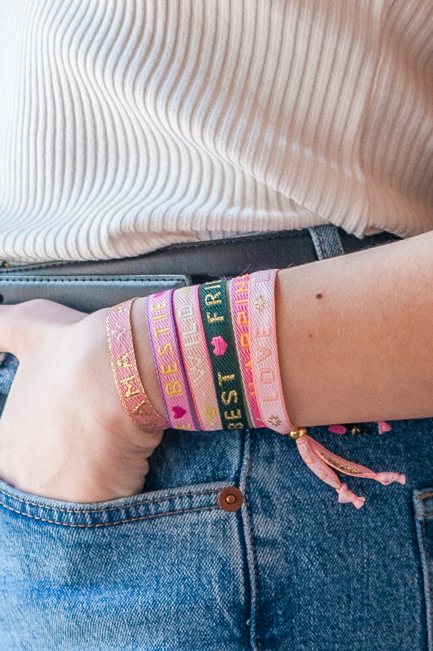 Best friend ribbon bracelet