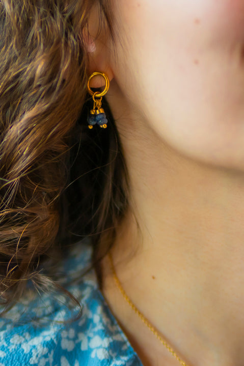 Earrings Nani labradorite, silver or gold stainless steel