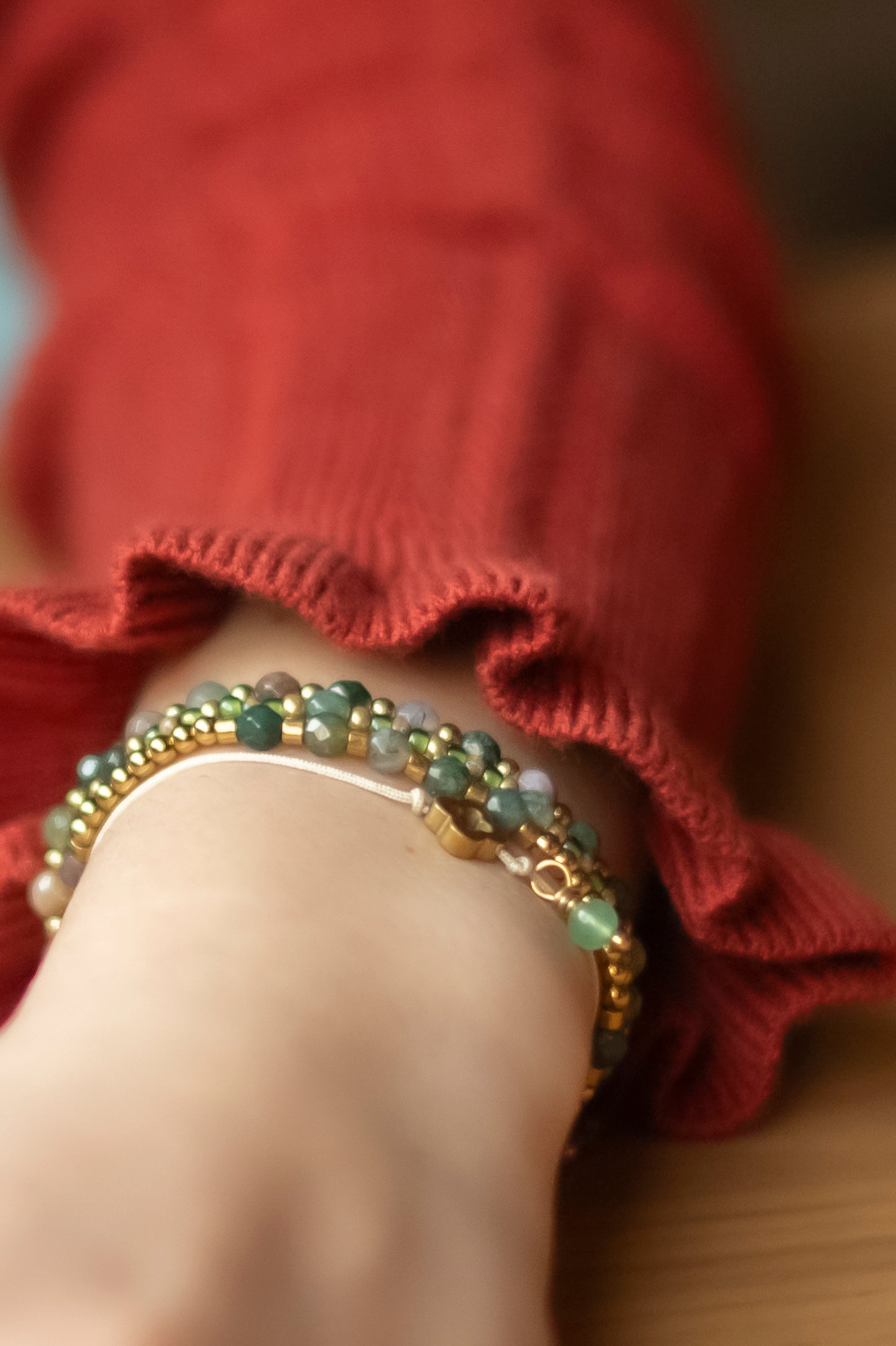 Bracelet Shi chalcedony and stainless steel