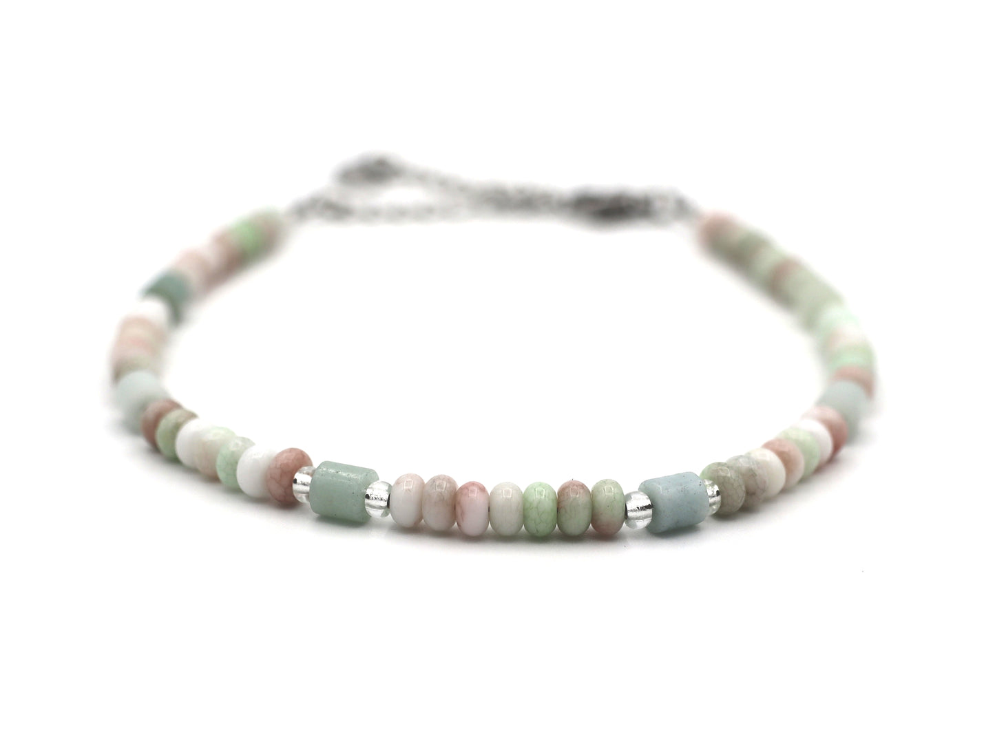 Enkelbandje Talisa chalcedoon, zilver of goud rvs