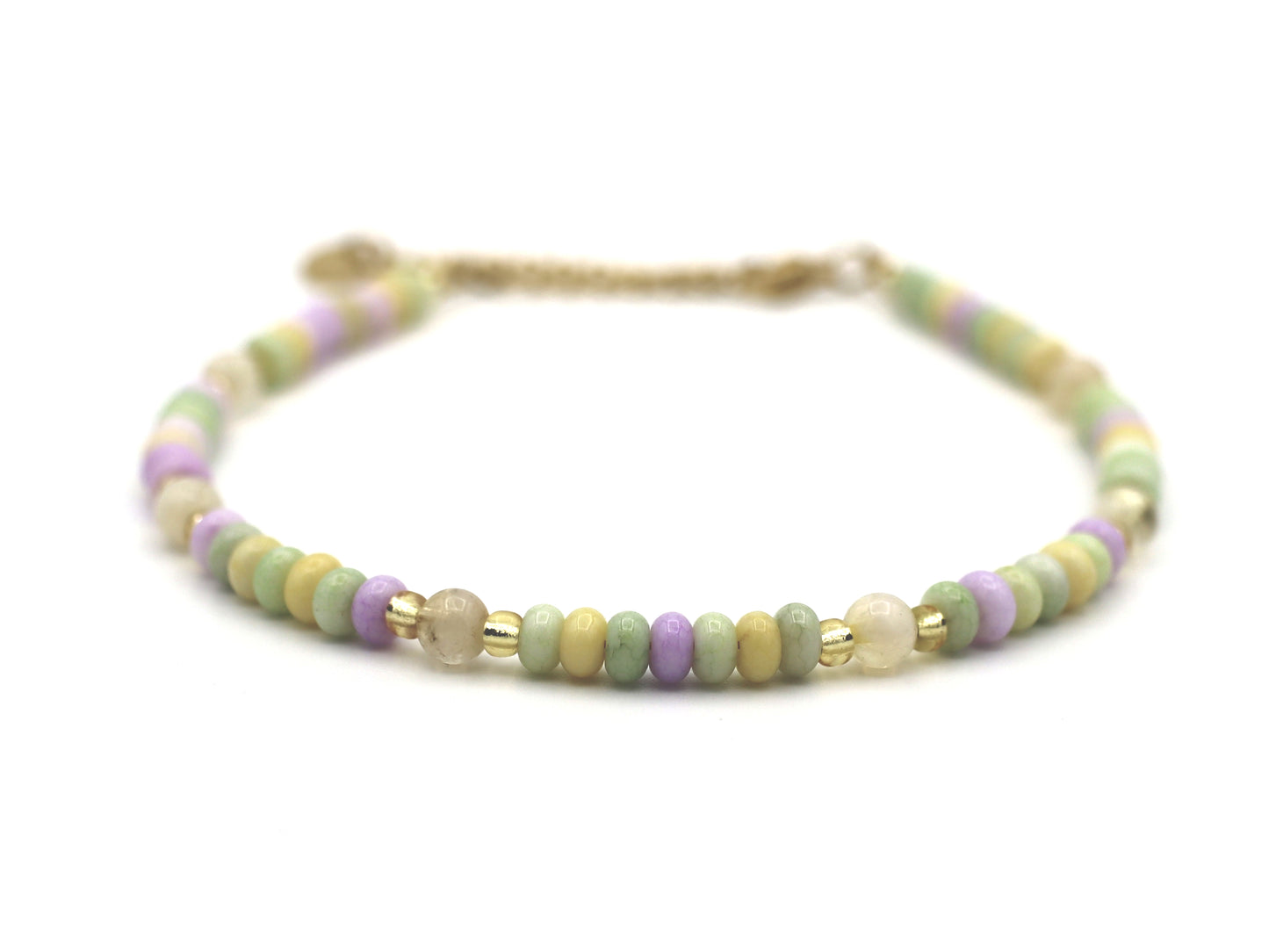 Anklet Talisa citrine, silver or gold stainless steel