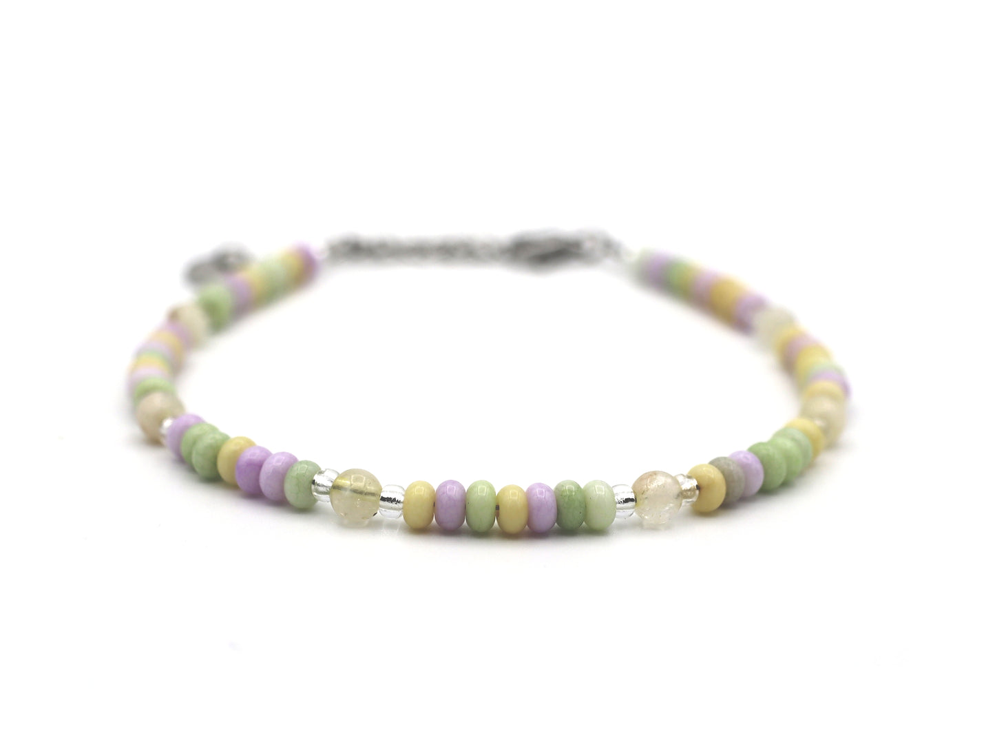 Anklet Talisa citrine, silver or gold stainless steel