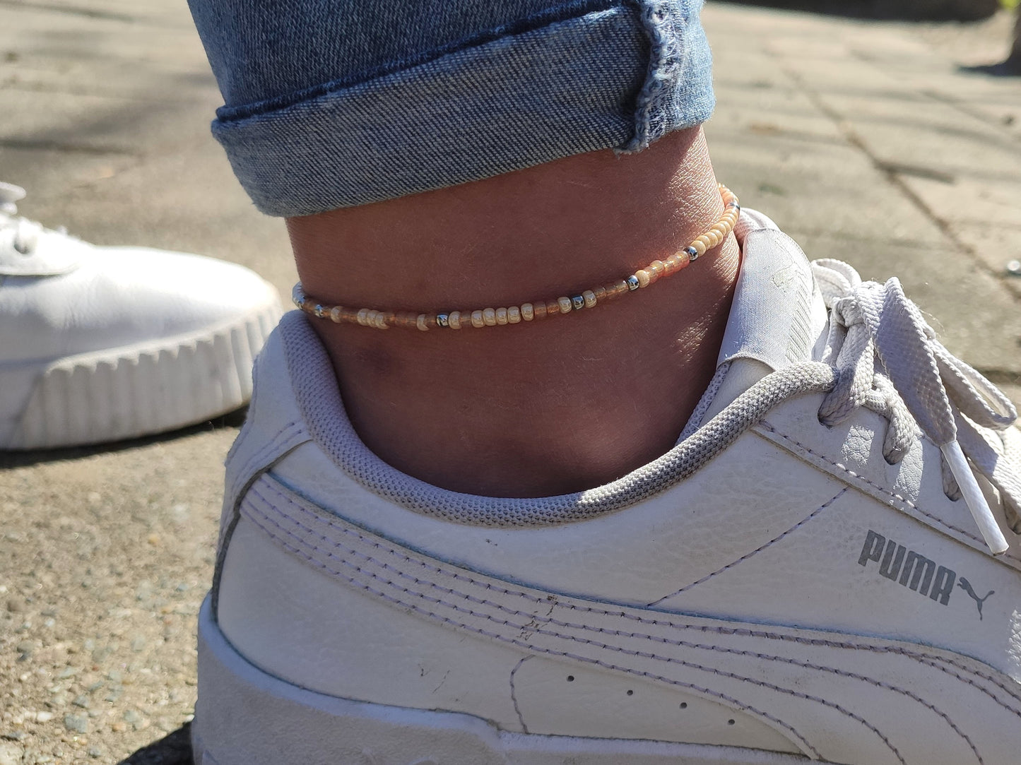 Personalized morse code anklet, stainless steel