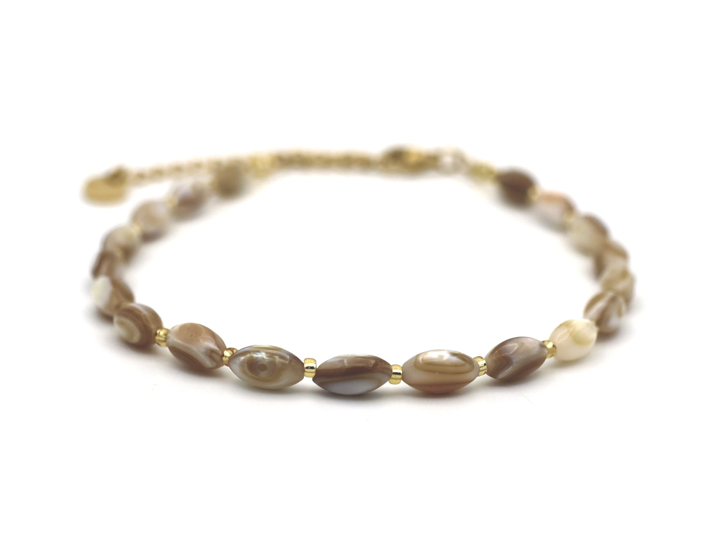 Anklet Batu mother of pearl , silver or gold stainless steel
