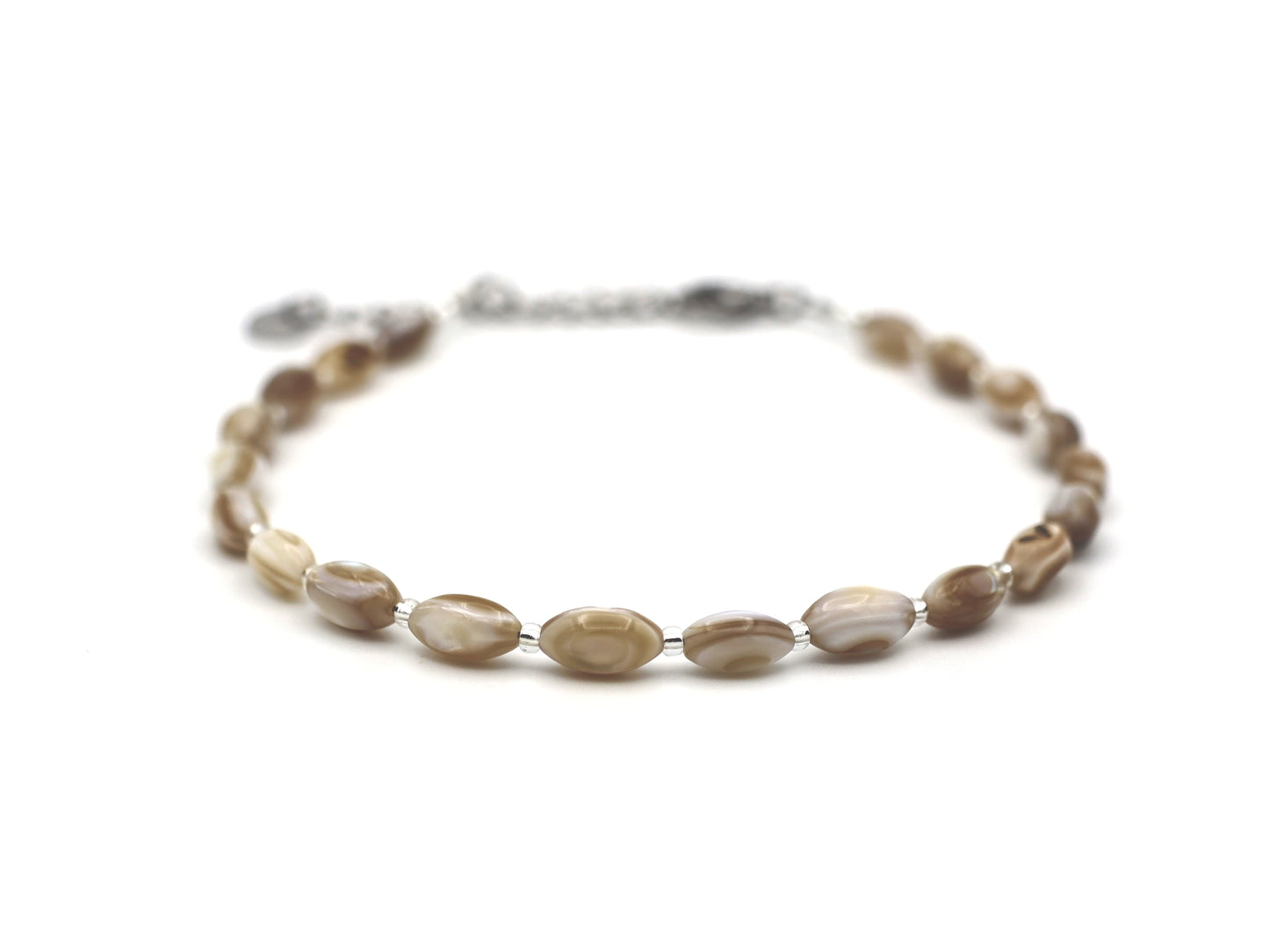 Anklet Batu mother of pearl , silver or gold stainless steel