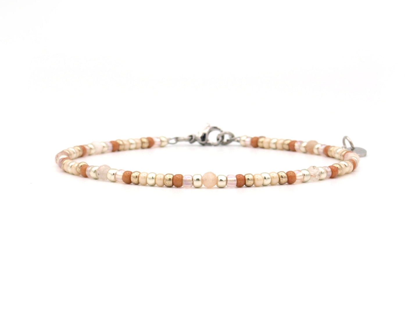 Anklet sun stone, silver or gold stainless steel