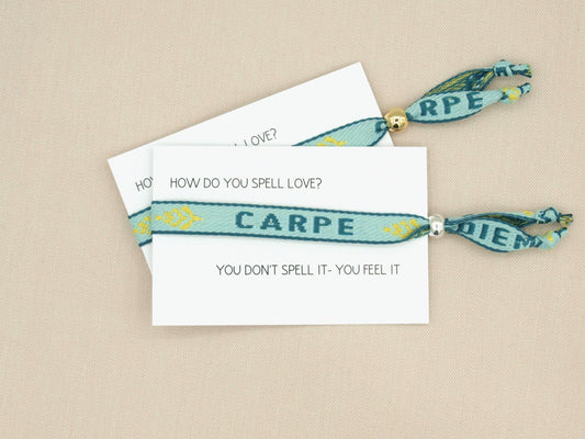 Carpe diem ribbon bracelet