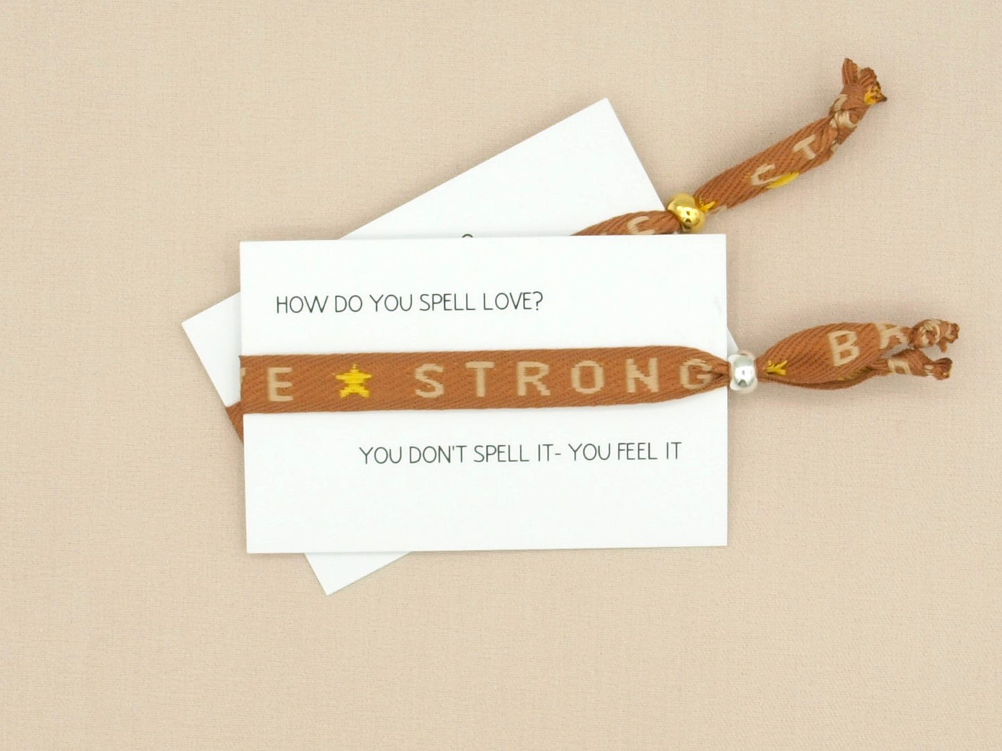 Brave strong ribbon bracelet