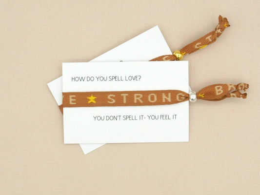Brave strong ribbon bracelet