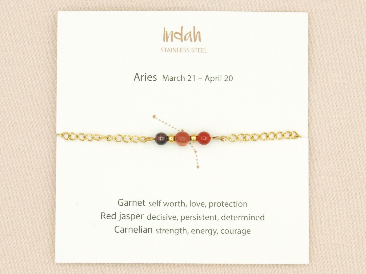Bracelet rock chain, zodiac, silver and gold