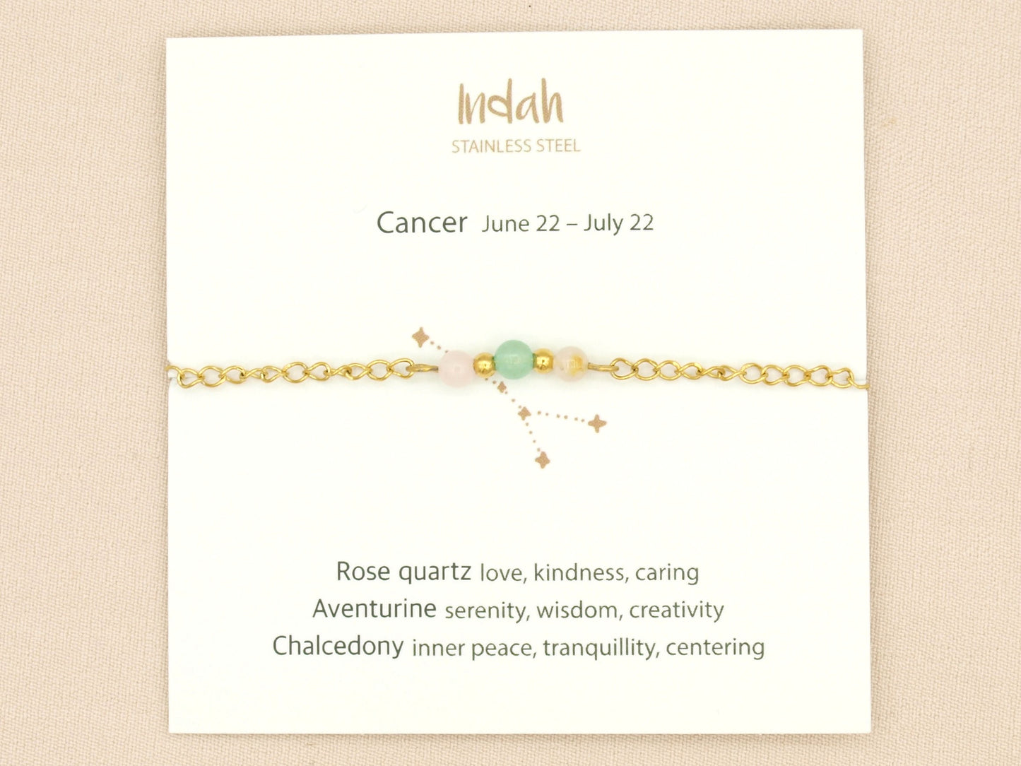 Bracelet rock chain, zodiac, silver and gold