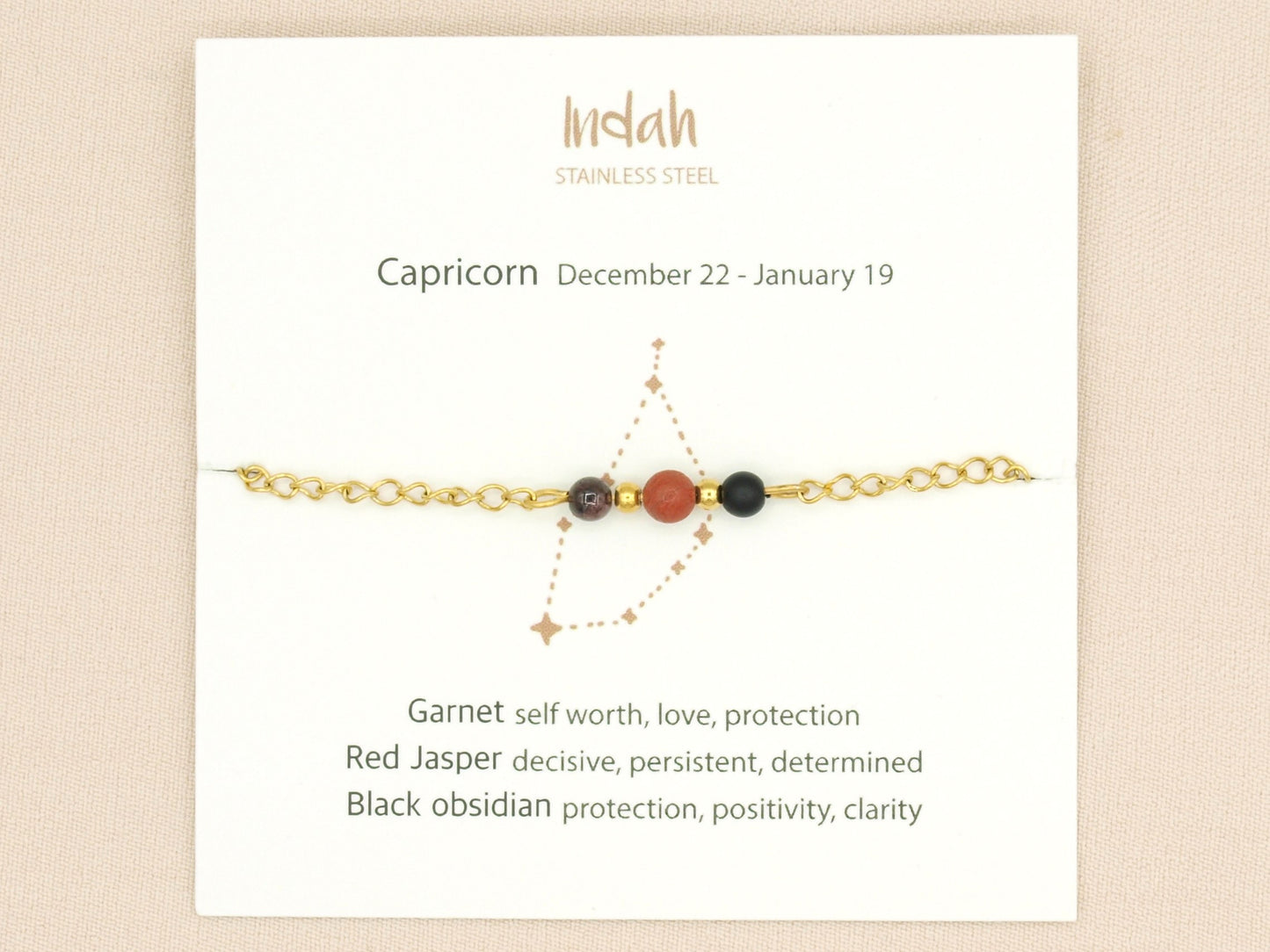 Bracelet rock chain, zodiac, silver and gold