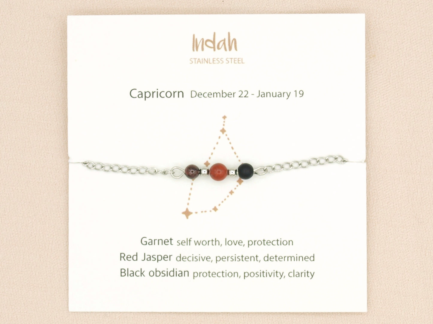 Bracelet rock chain, zodiac, silver and gold