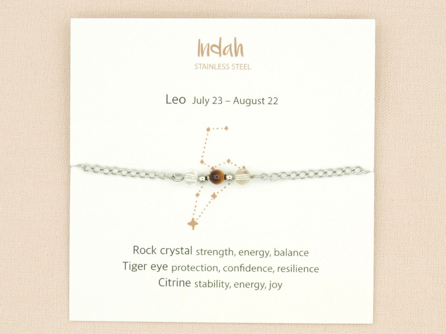 Bracelet rock chain, zodiac, silver and gold