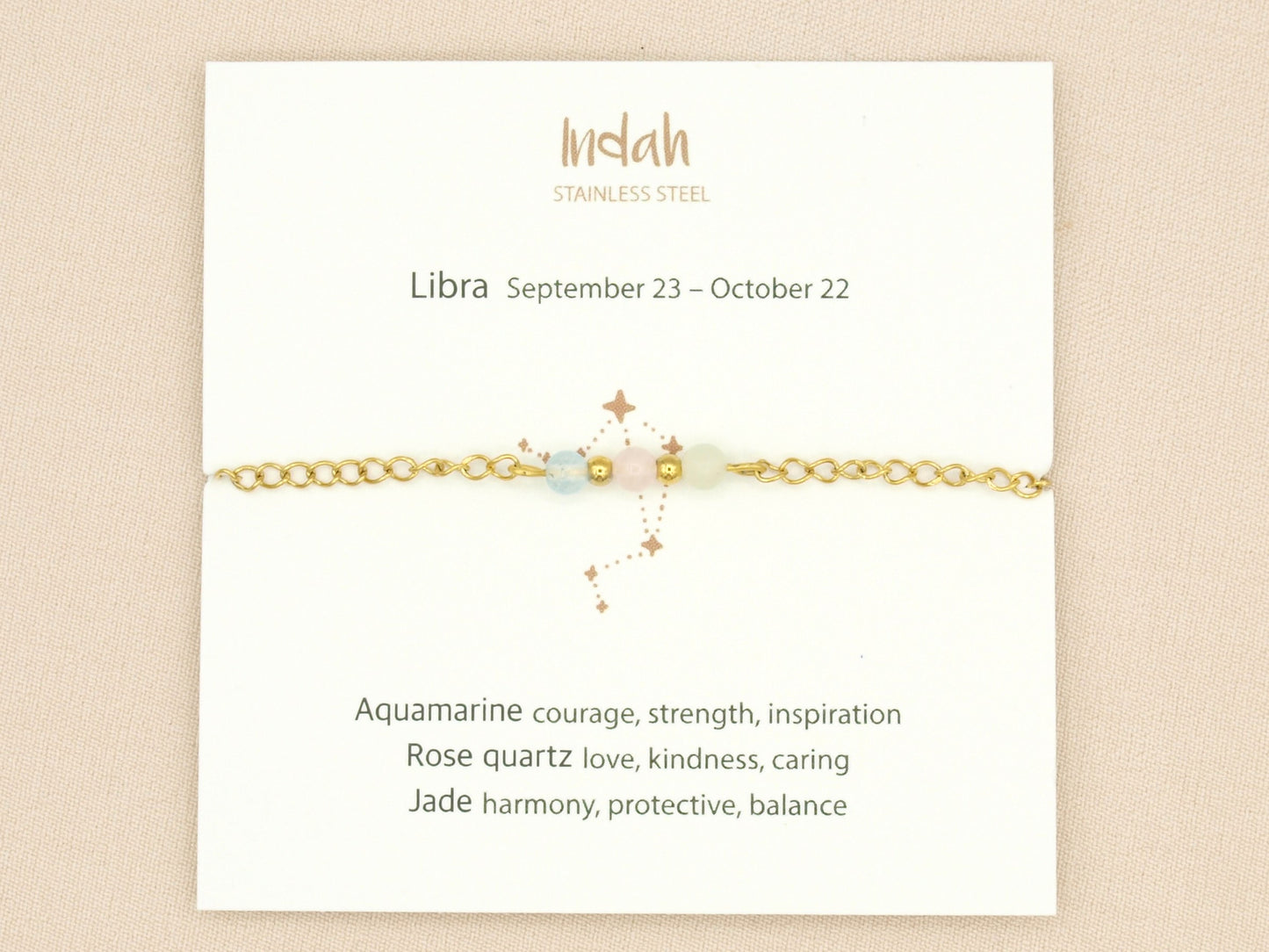 Bracelet rock chain, zodiac, silver and gold