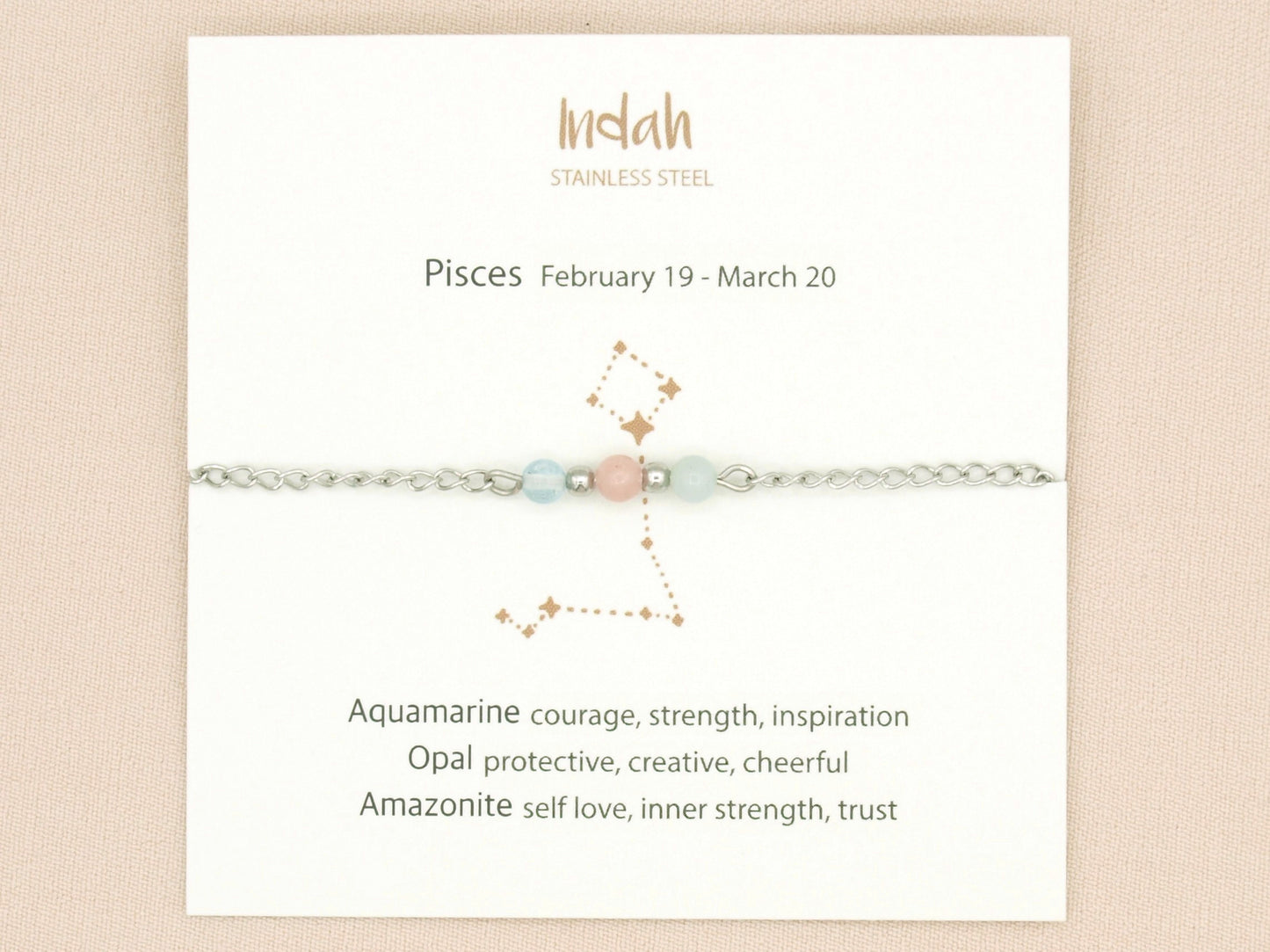 Bracelet rock chain, zodiac, silver and gold
