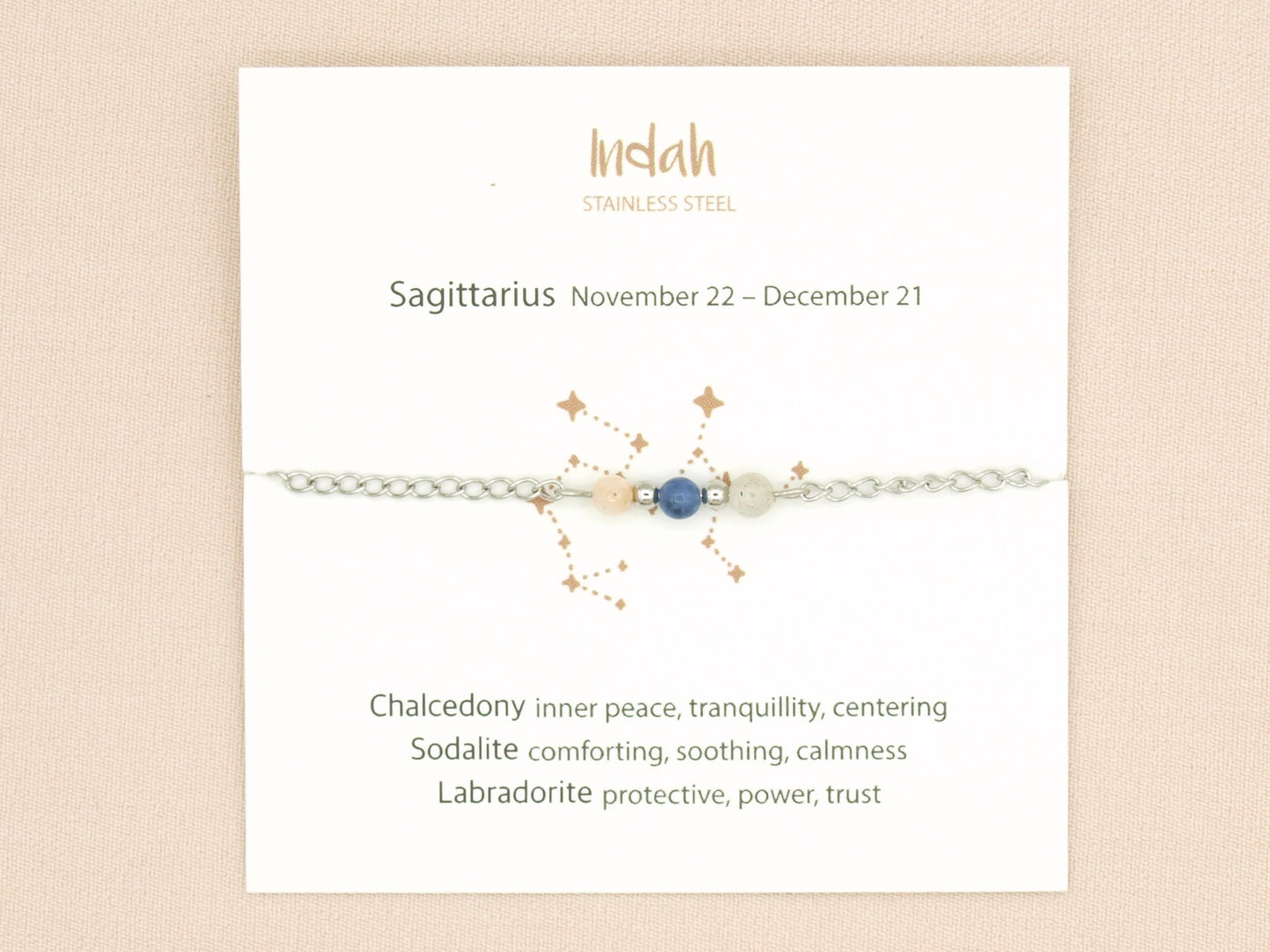 Bracelet rock chain, zodiac, silver and gold