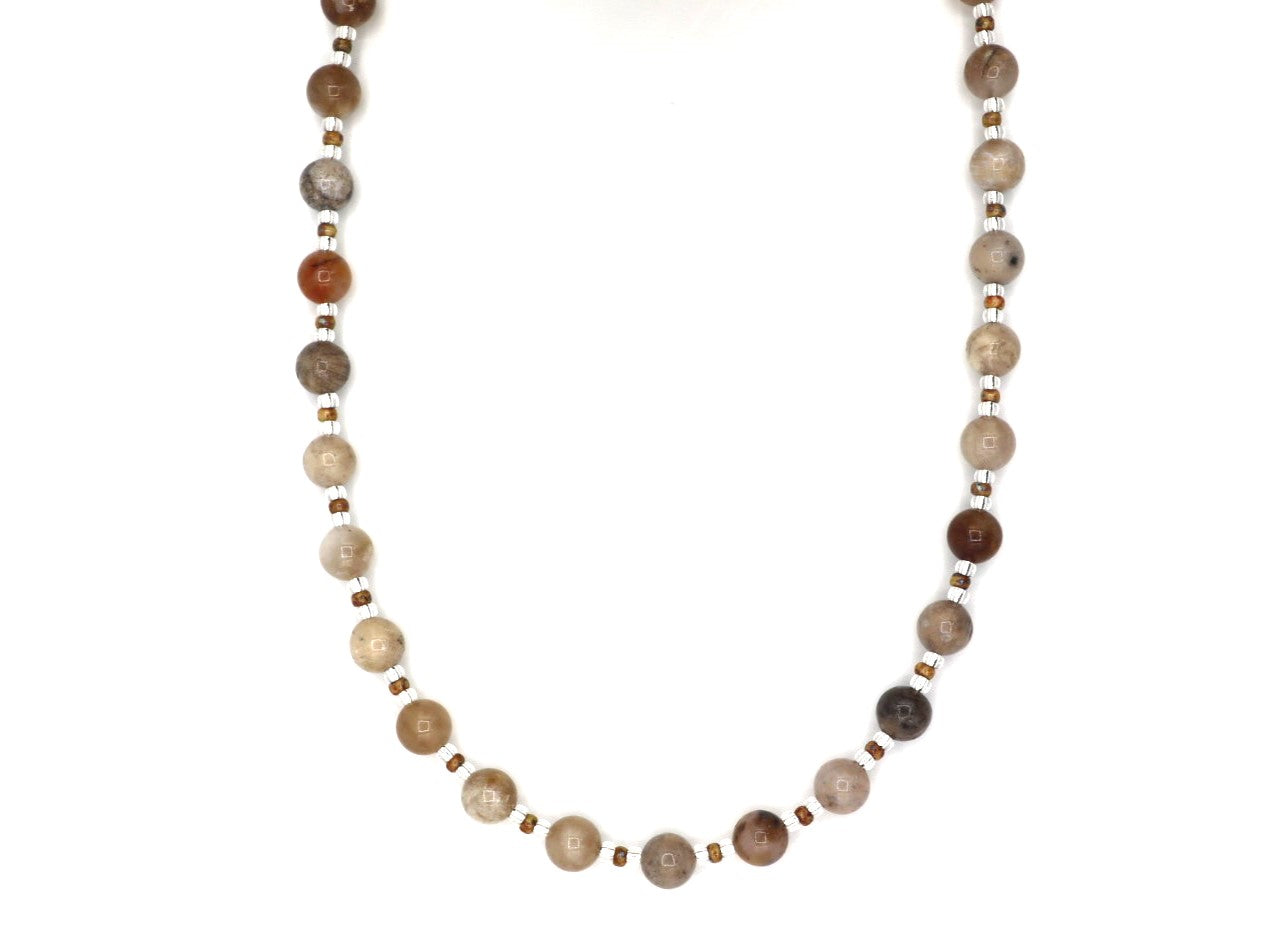 Ketting Batu chalcedoon, zilver of goud roestvrijstaal