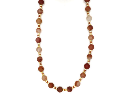 Ketting Batu chalcedoon, zilver of goud roestvrijstaal