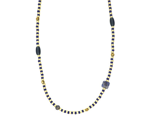 Ketting Kirana aventurijn, zilver of goud roestvrijstaal