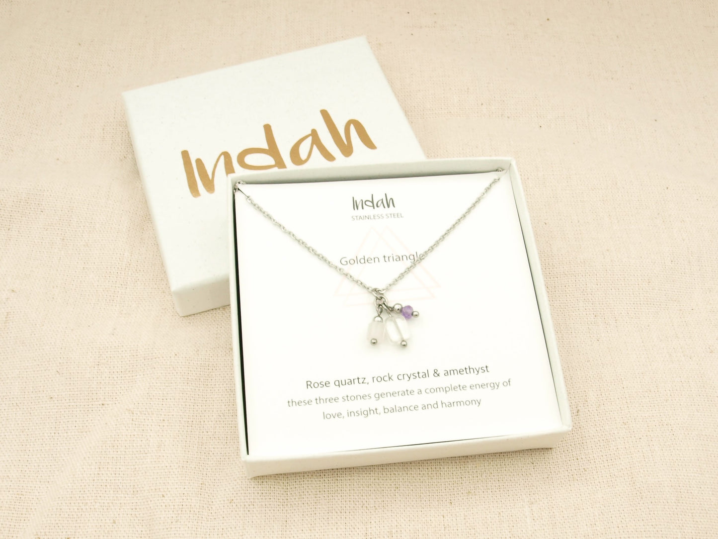 Ketting rock, gouden driehoek, zilver en goud