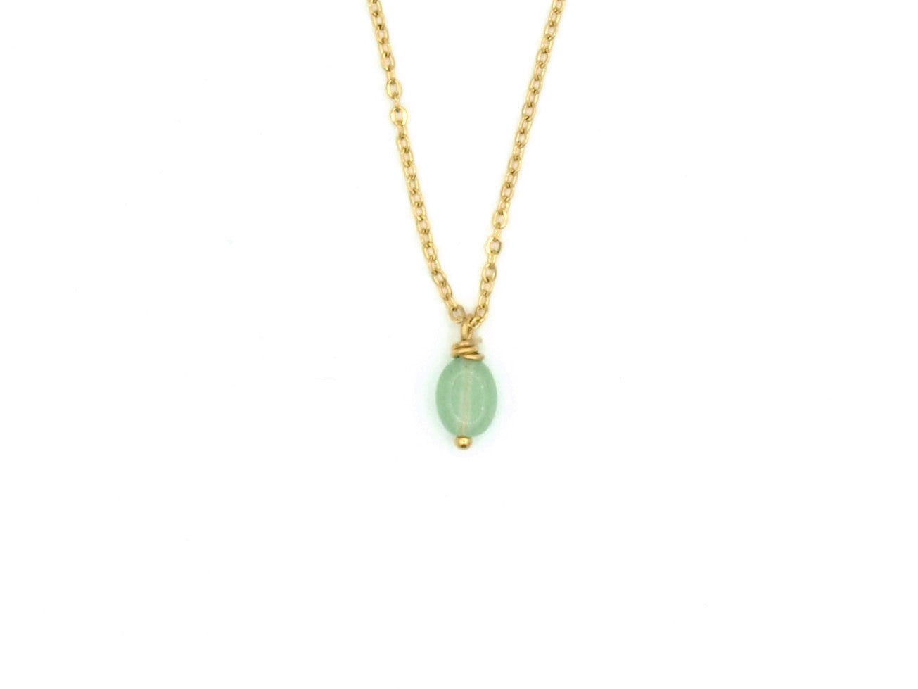 Necklace Lucy, aventurine, silver or gold stainless steel