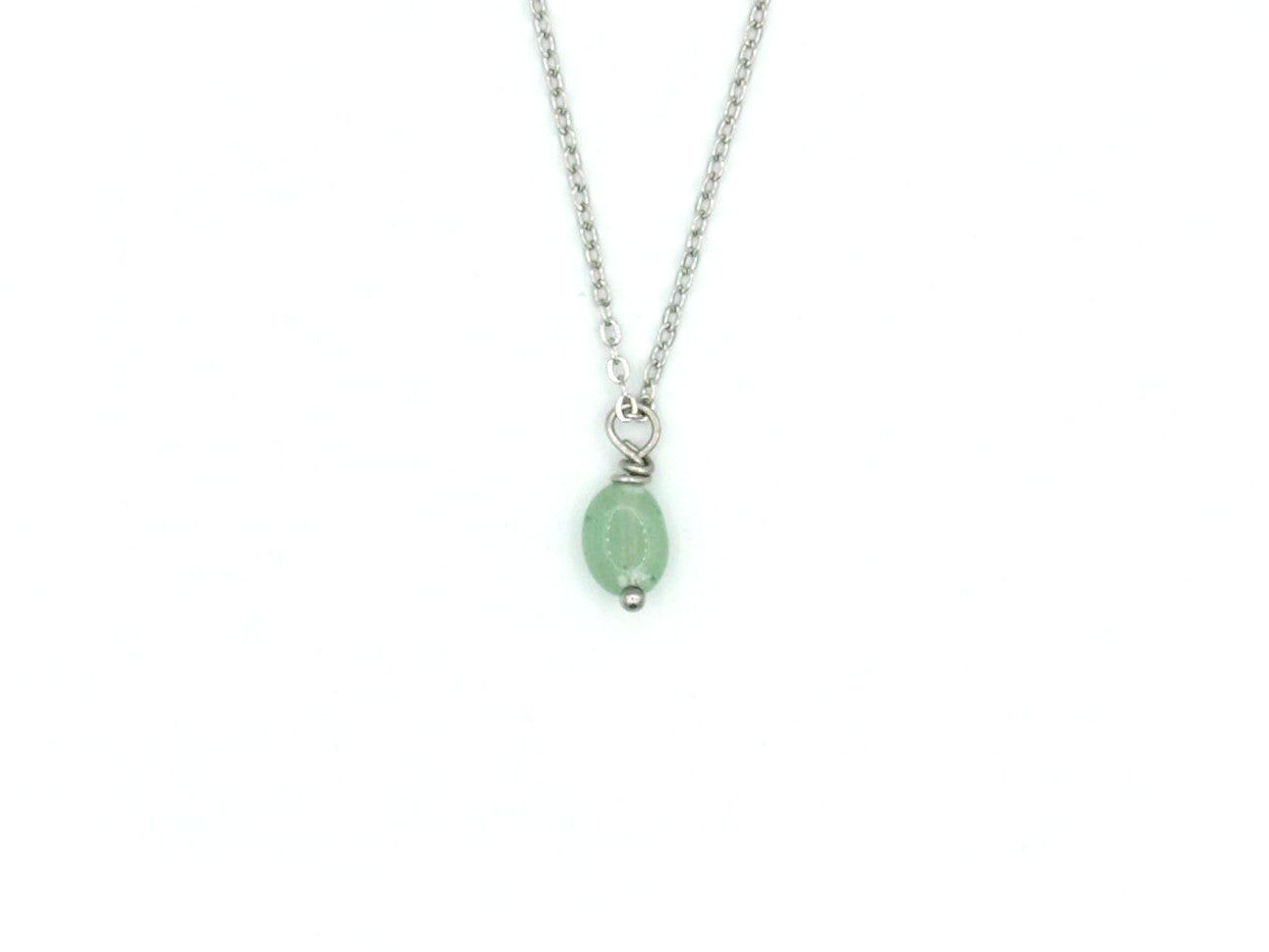Necklace Lucy, aventurine, silver or gold stainless steel