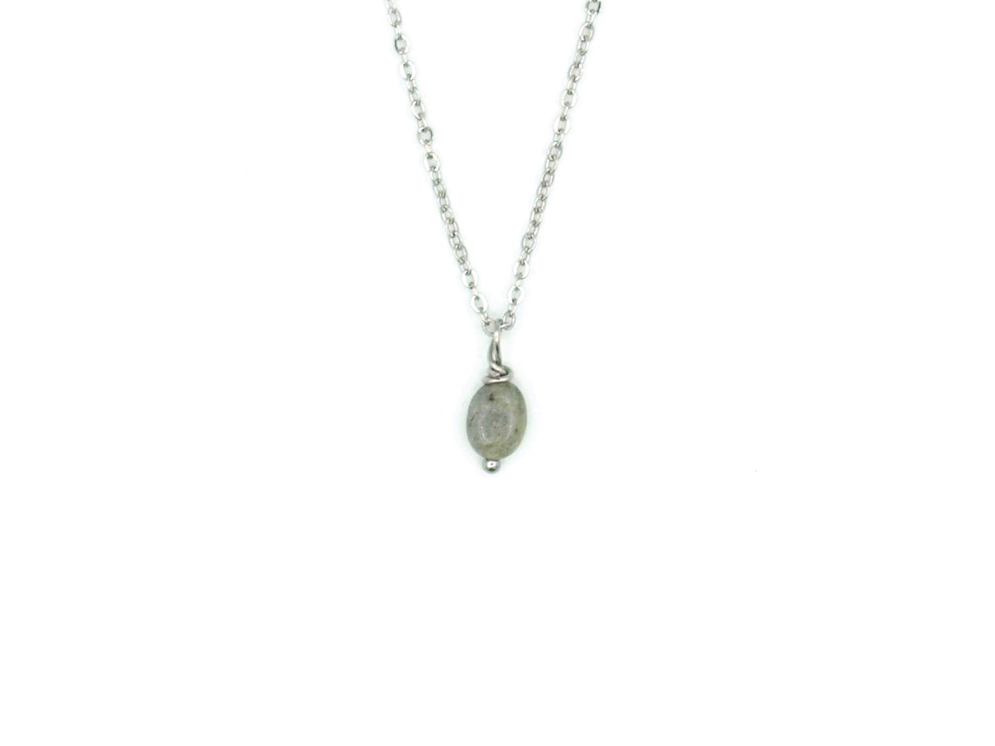 Necklace Lucy, labradorite jasper, silver or gold stainless steel