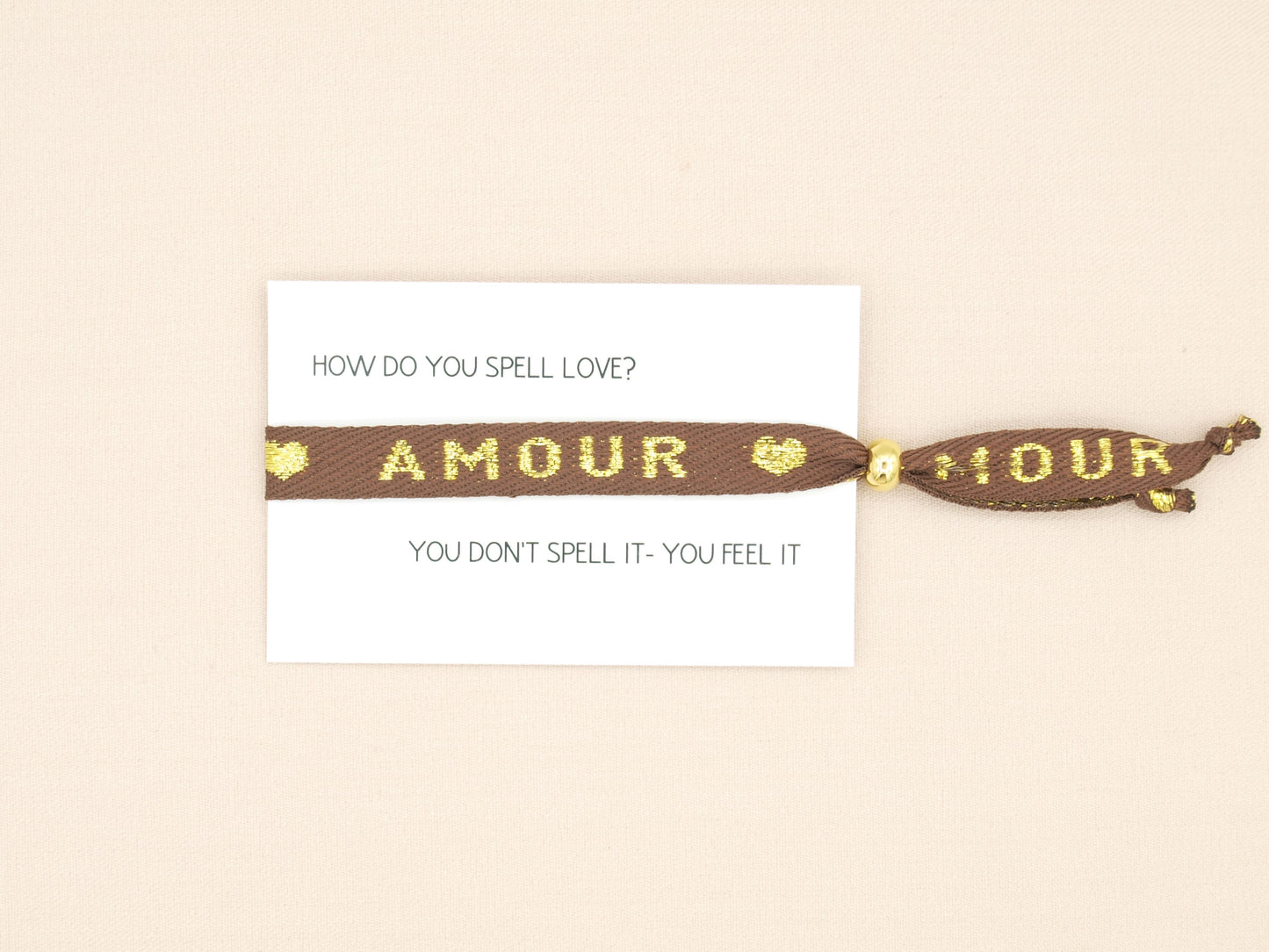 Amour brown ribbon bracelet