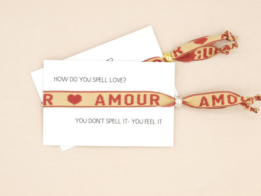 Amour ribbon bracelet