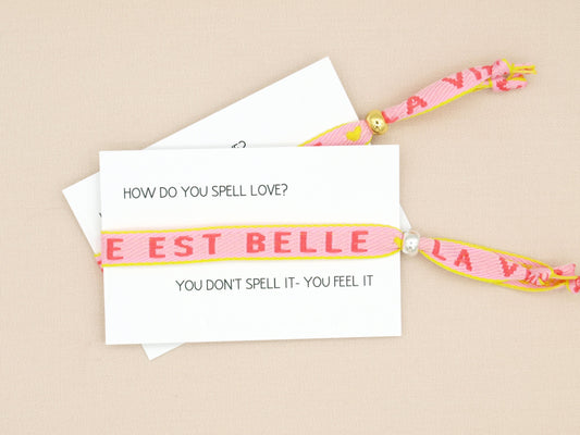 La vie est belle ribbon bracelet