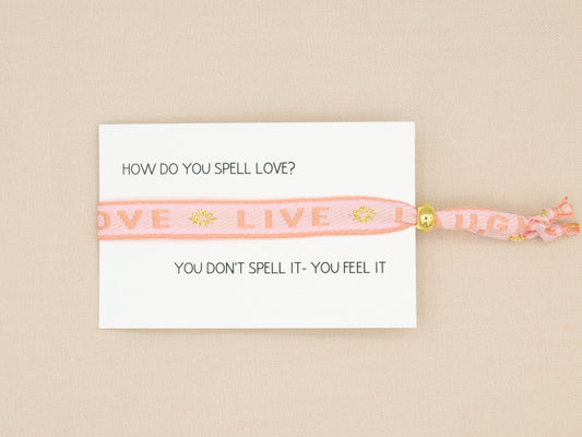 Love live laugh ribbon bracelet