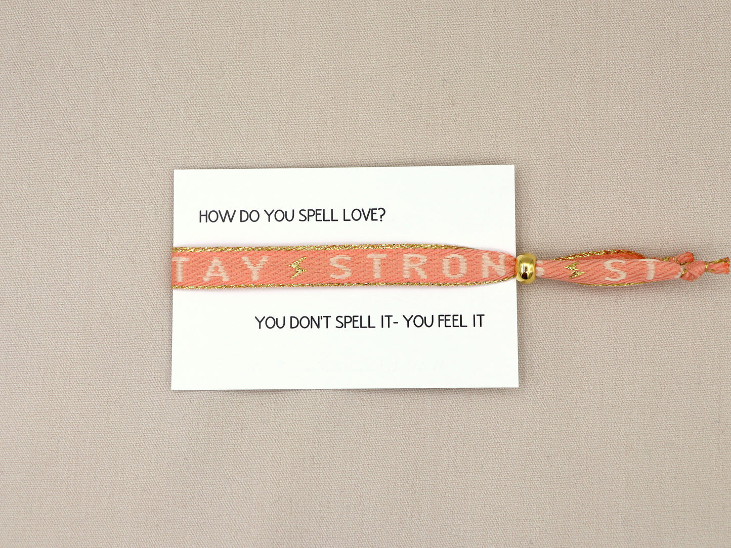 Stay strong ribbon bracelet