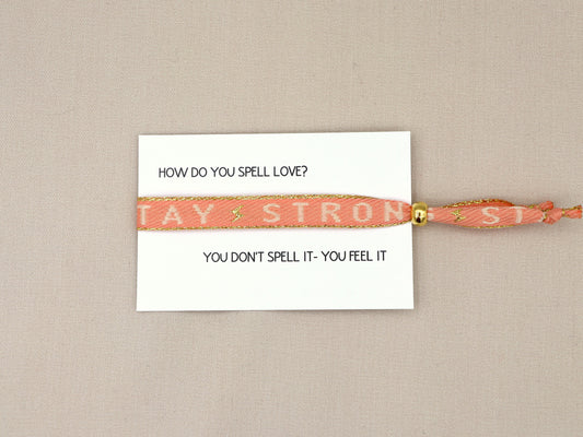 Stay strong ribbon bracelet