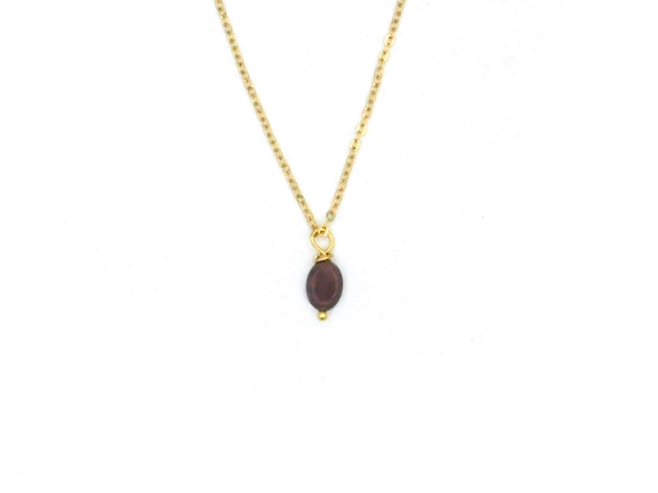 Necklace Lucy, aventurine red-brown, silver or gold stainless steel