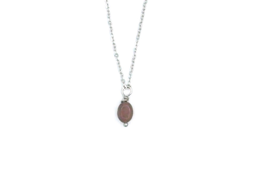 Necklace Lucy, aventurine red-brown, silver or gold stainless steel