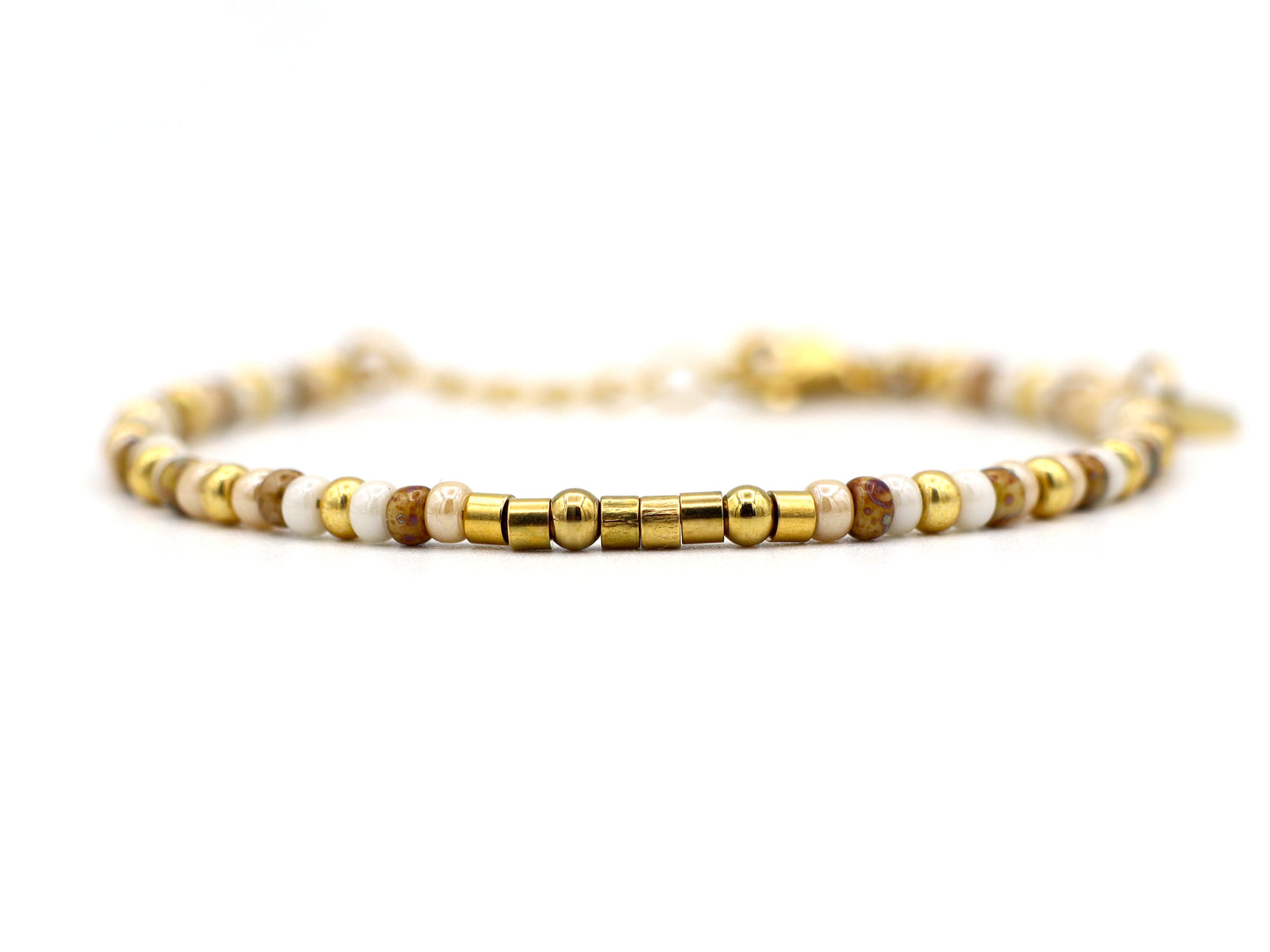 morse code armband mama naturel, zilver of goud roestvrijstaal