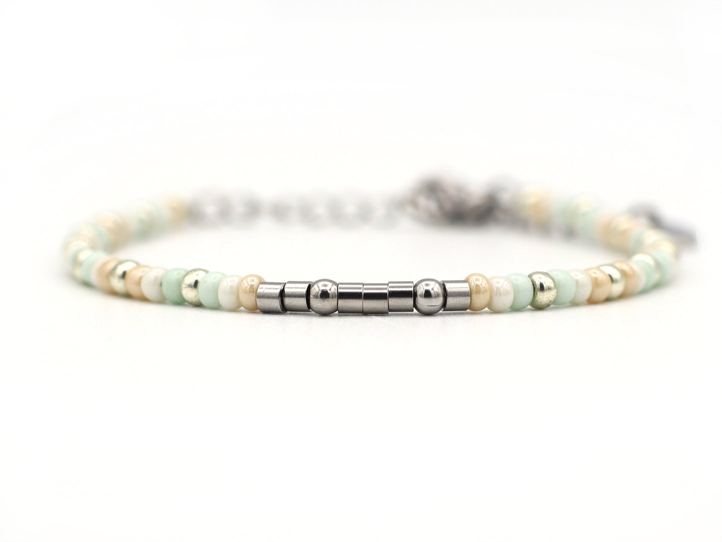 Persoonlijke morse code armband mint, zilver of goud roestvrijstaal