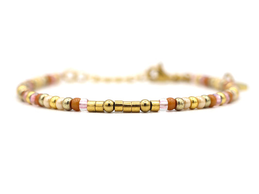 morse code bracelet mama rust, silver or gold stainless steel