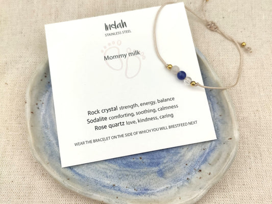 Bracelet rock, mommy milk, silver and gold