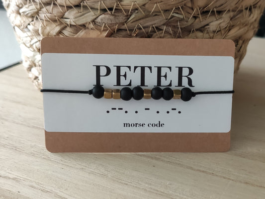 Personalized mens morse code bracelet