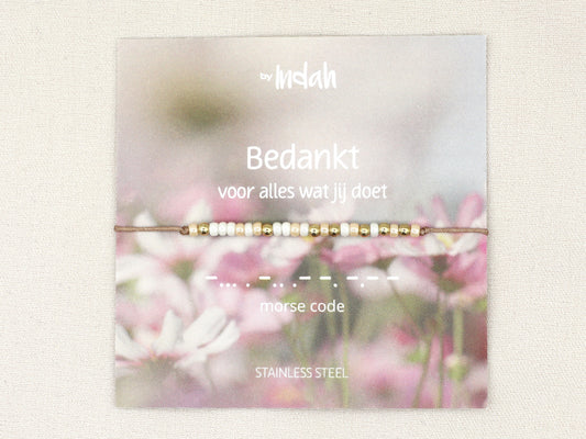 Bedankt morse code bracelet, stainless steel
