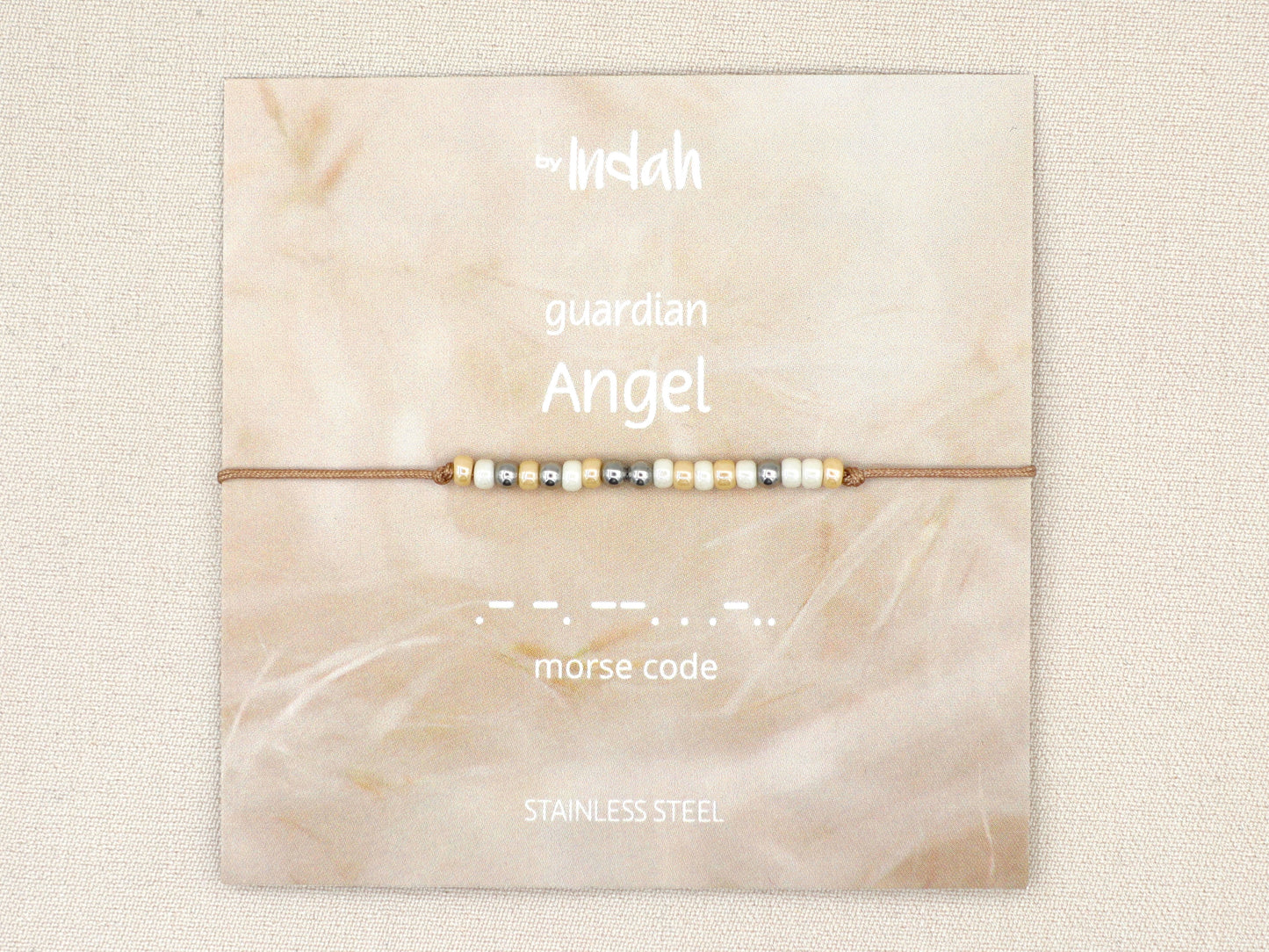Guardian angel morse code bracelet, stainless steel