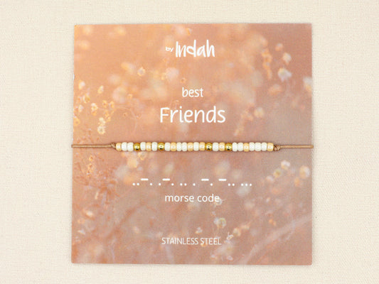 Best friends morse code bracelet, stainless steel